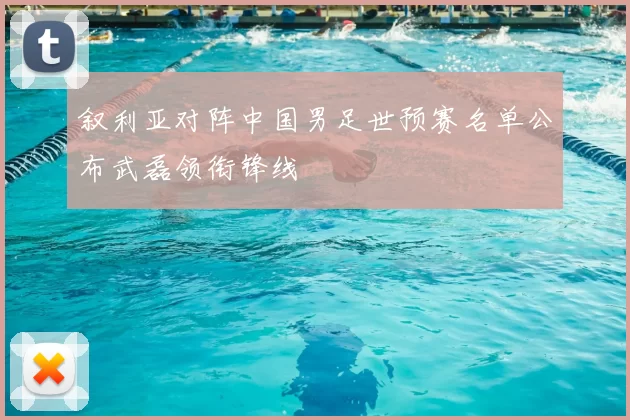 叙利亚对阵中国男足世预赛名单公布武磊领衔锋线